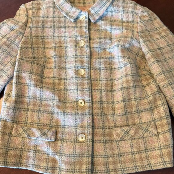 Vintage 1950s Prestige David Presson Wool Plaid Skirt Suit Set Jacket Mod Size S - Picture 11 of 16